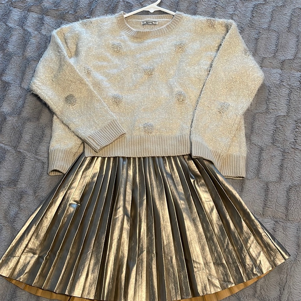 set of Mayoral sweater, and under dress